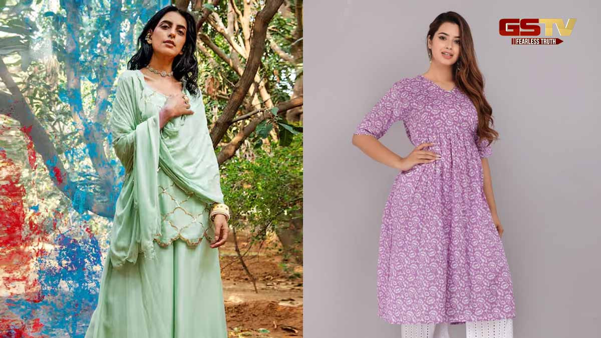 Fashion Tips / ઓફિસમાં છે હોળીનું ફંક્શન? તો ટ્રાય કરો આ લાઈટ કલરના કુર્તી-પ્લાઝો સેટ