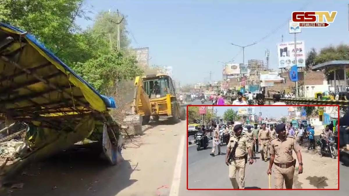 સાણંદમાં તંત્ર દ્વારા ગેરકાયદેસર દબાણ હટાવવાની કામગીરી, સ્થાનિકો અને પોલીસ વચ્ચે સર્જાયું ઘર્ષણ
