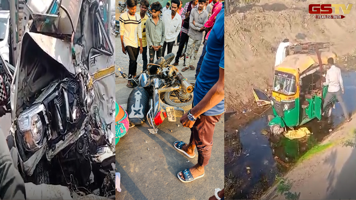 રાજ્યમાં સોમવારે અકસ્માતોની વણઝાર, 3 જિલ્લામાં અકસ્માતમાં બેનાં મોત, પાંચ ઘાયલ