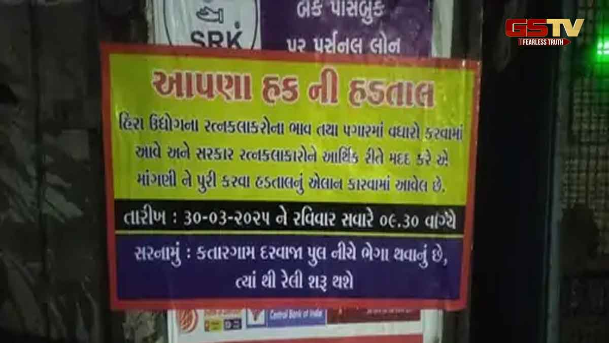 સરકારે અવગણના કરતાં રત્નકલાકારો 30મીએ પાડશે હડતાળ, સુરતની હીરા માર્કેટ અને કારખાનાઓમાં લાગ્યા બેનર