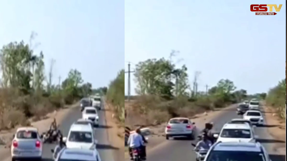 Dwarka News: ખંભાળિયા-સલાયા રોડ ઉપર બાઈકના અકસ્માતનો લાઇવ વીડિયો થયો વાયરલ