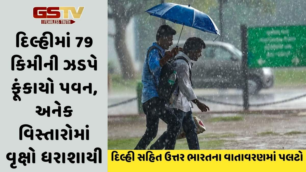 Delhi Rain: દેશની રાજધાની દિલ્હીમાં વાવાઝોડા સાથે ભારે વરસાદ, મેટ્રો ટ્રેકને નુકસાન