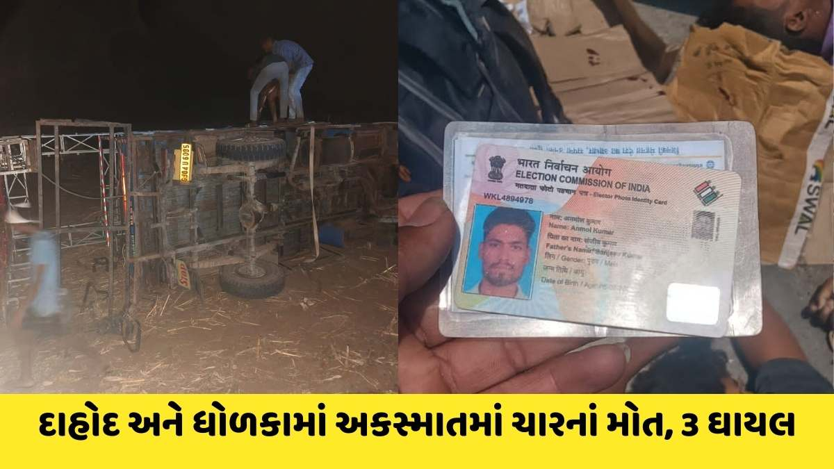 Accident news: રાજ્યમાં બે જિલ્લામાં ગોઝારો અકસ્માત, ચારનાં મોત, 3 ઈજાગ્રસ્ત