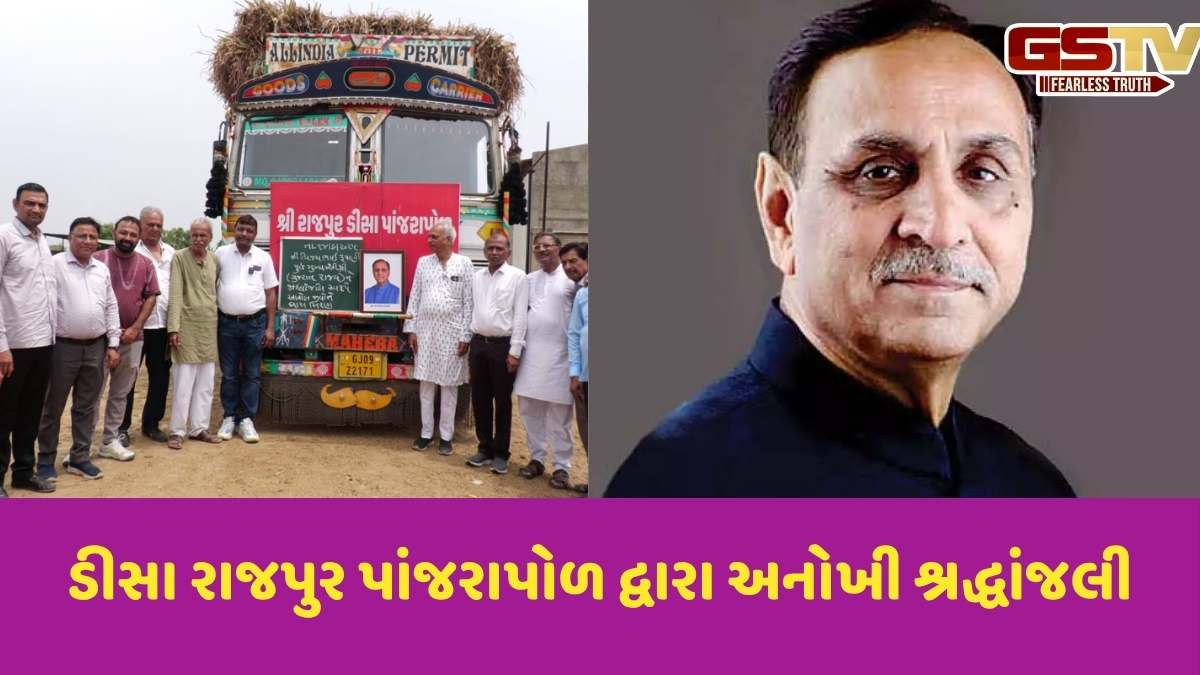 Ahmedabad plane crash: ડીસા-રાજપુર પાંજરાપોળ દ્વારા 100 ટન ઘાસ 9000 ગાયોને ખવડાવી ગુજરાતના પૂર્વ CMને પાઠવી શ્રદ્ધાંજલી