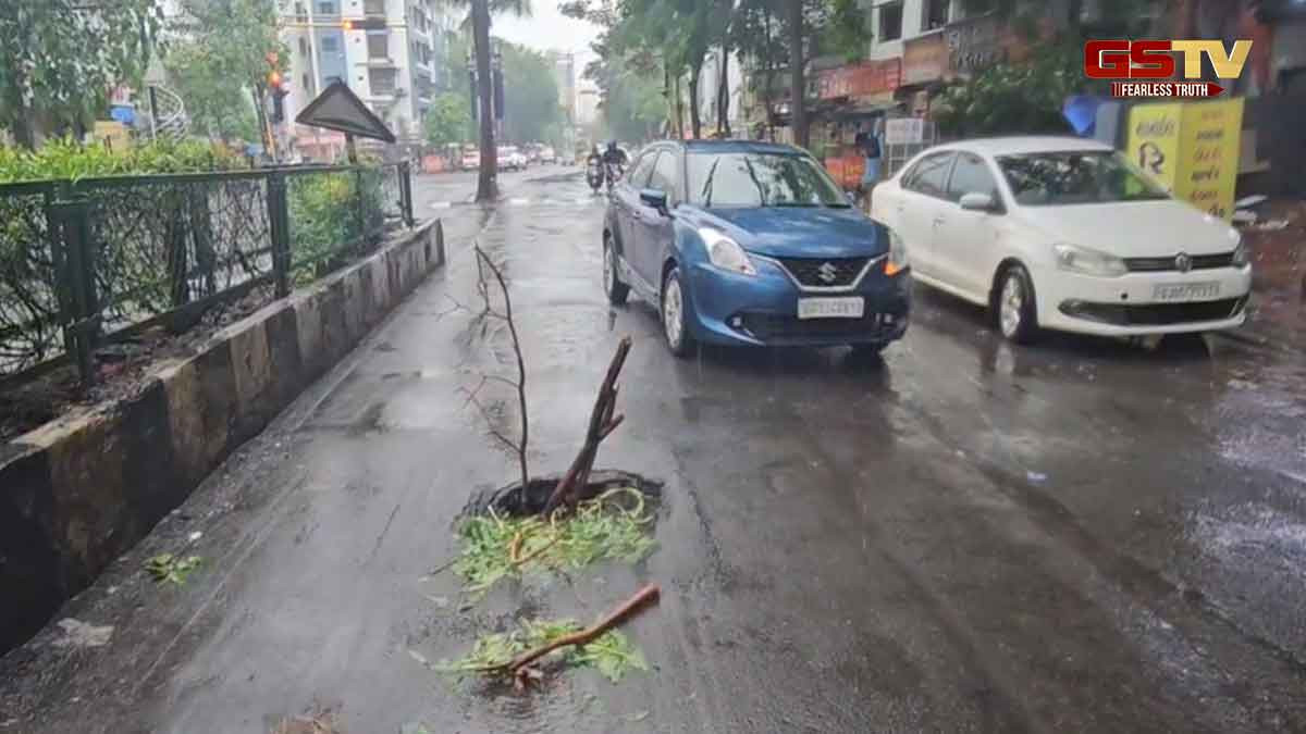 Surat News: વરસાદી પાણીના ભરાવા સાથે ભુવા પડવાનું પણ શરુ, અલગ અલગ વિસ્તારમાં રોડ પર પડ્યાં ગાબડાં