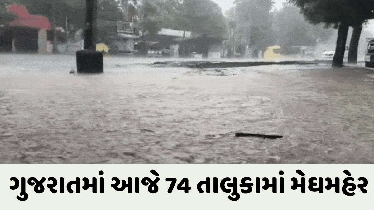 Gujarat Rainfall : રાજ્યના 74 તાલુકામાં આજે ધોધમાર વરસાદ વરસ્યો, જુઓ ક્યાં કેટલો વરસાદ ખાબક્યો?
