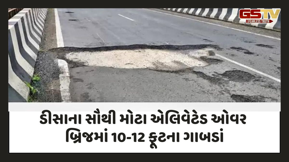 ડીસાના સૌથી મોટા એલિવેટેડ ઓવર બ્રિજમાં 10-12 ફૂટના ગાબડાં, 4 વર્ષ અગાઉ જ 225 કરોડના ખર્ચે બન્યો હતો