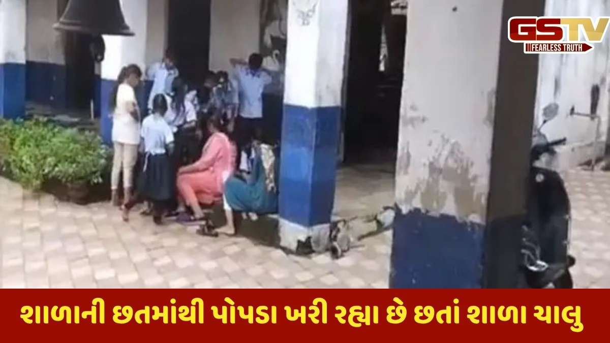 Vadodara news: રૂપાપુરાની સરકારી શાળાના વિદ્યાર્થીઓ બહાર બેસી ભણવા મજબૂર, ખતરામાં બાળકોનું ભવિષ્ય