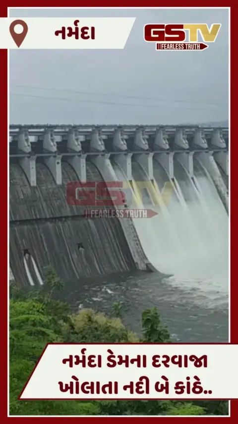 VIDEO: Narmada ડેમની સપાટીમાં વધારો થતાં 5 ગેટ ખોલાયા, નદી બે કાંઠે વહેતા તંત્ર એલર્ટ