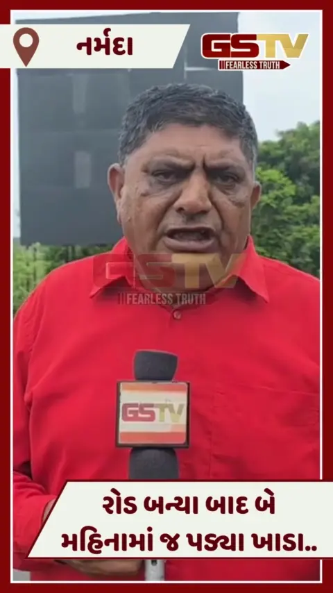 VIDEO: Narmadaના રાજપીપળા-દેવલિયા રોડ પર પડ્યા ખાડા, બે મહિનામાં જ ભ્રષ્ટાચારે દીધી દેખા 