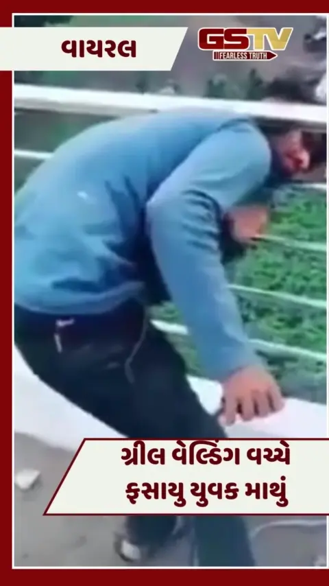 VIDEO : આને કહેવાય મુર્ખ, ગ્રીલ વેલ્ડિંગ વચ્ચે ફસાયુ માથું અને...