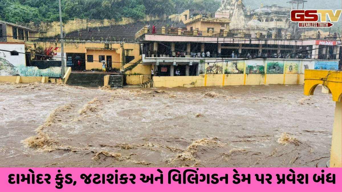Junagadh news : ગિરનાર ડુંગર પર માત્ર 2 કલાકમાં 3 ઈંચ વરસાદથી દામોદર કુંડમાં પૂર, પ્રવાસીઓને હાલાકી