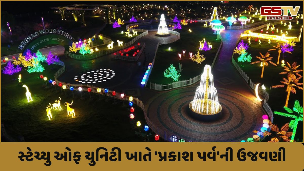 Narmada: સ્ટેચ્યુ ઓફ યુનિટી ખાતે 'પ્રકાશ પર્વ'ની ઉજવણી 5 કરોડ LED લાઇટ્સથી કેવડિયા ઝગમગી ઉઠ્યું