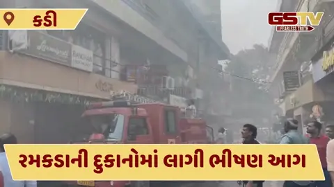Video: કડીમાં બેસતા વર્ષના દિવસે આગની ઘટના, ત્રણ દુકાનોમાં લાખોના રમકડાં બળીને ખાખ