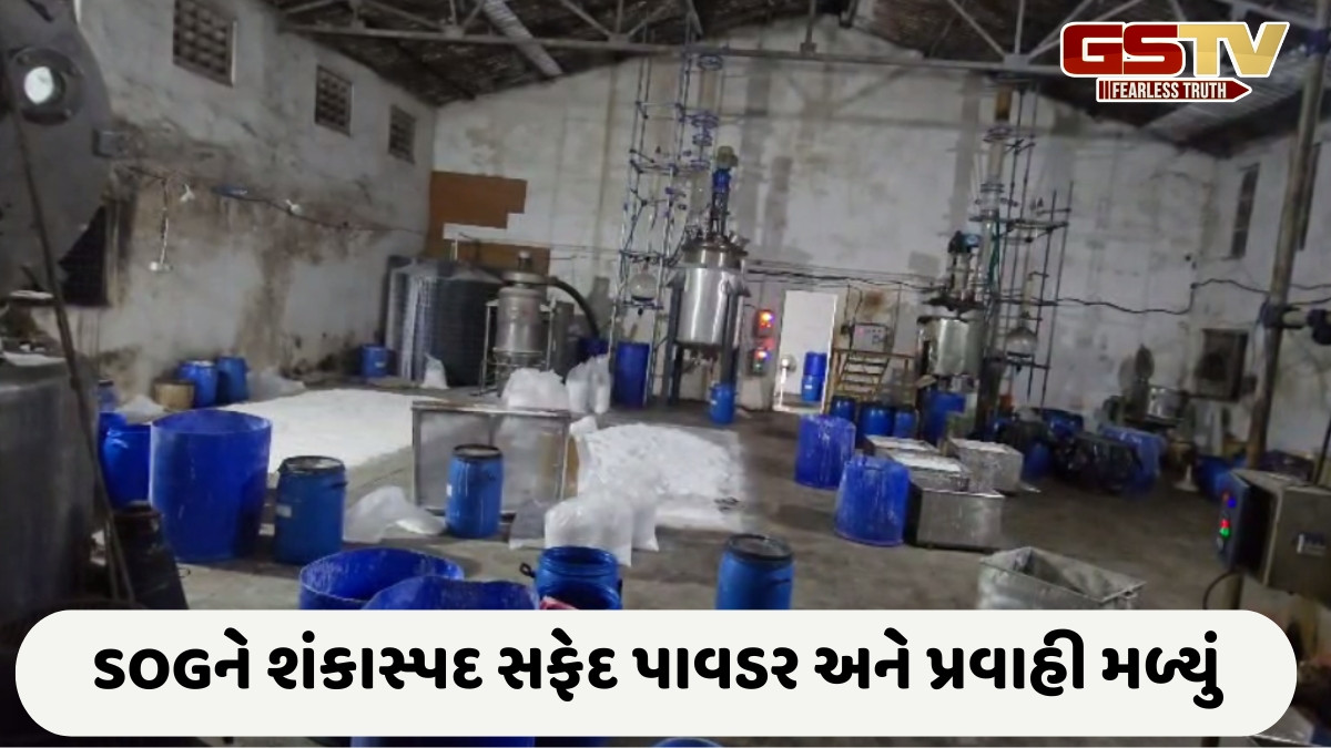 Valsad news: કુંડી ફાટક પાસેના કારખાનામાં SOGના દરોડા, શંકાસ્પદ પાવડર તથા કેમિકલ ઝડપાયું