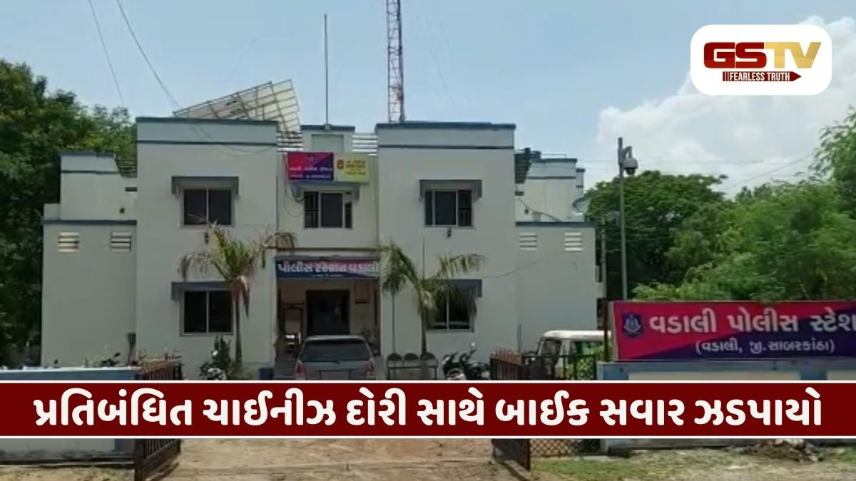 Sabarkantha/ વડાલી પોલીસે પ્રતિબંધિત ચાઈનીઝ દોરીનો જથ્થો ઝડપ્યો, એક શખ્સની અટકાયત