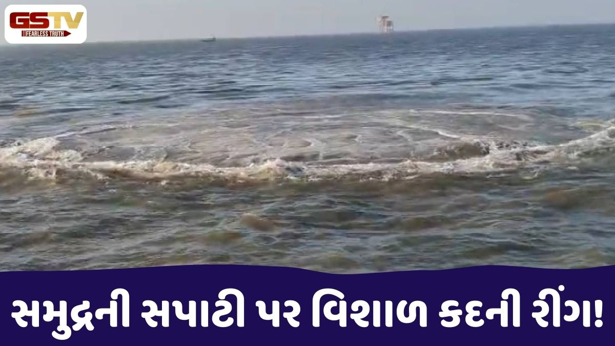 વસઈના સમુદ્રની સપાટી પર દેખાઈ વિશાળ કદની રીંગ! માનવકૃત કે પછી કોઈ કુદરતી કડી!