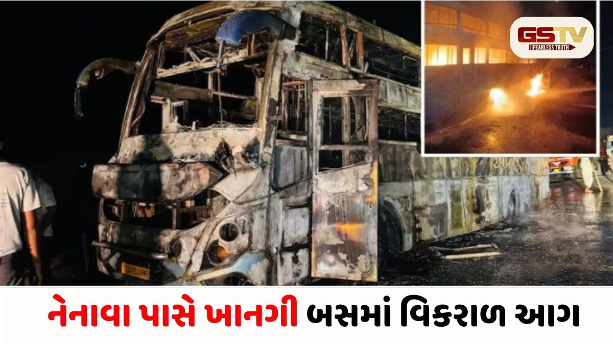 Banaskantha/ લગ્ન પ્રસંગમાંથી આવતા પરિવારની બસમાં ભીષણ આગ, એકનું મોત, 6 મુસાફરો ગંભીર રીતે દાઝ્યા