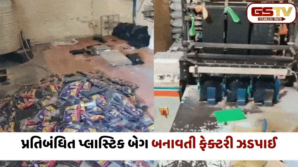 Ahmedabad news: બાકરોલમાં પ્રતિબંધિત પ્લાસ્ટિક બેગ બનાવતી ફેક્ટરી ઝડપાઈ, લાખોનો મુદ્દામાલ જપ્ત, 2ની અટકાયત