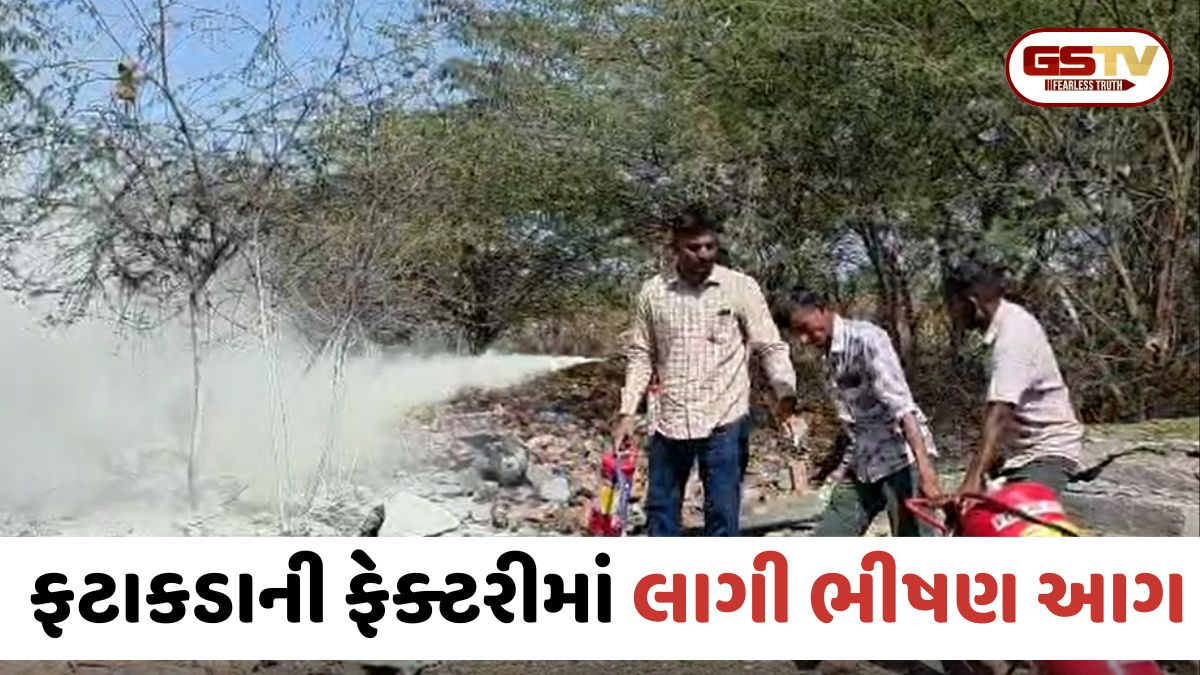 VIDEO: Botad / બરવાળામાં ફટાકડાની ફેક્ટરીમાં લાગી ભીષણ આગ; એક મજૂરનું મોત, માલિક સહિત બે ઈજાગ્રસ્ત