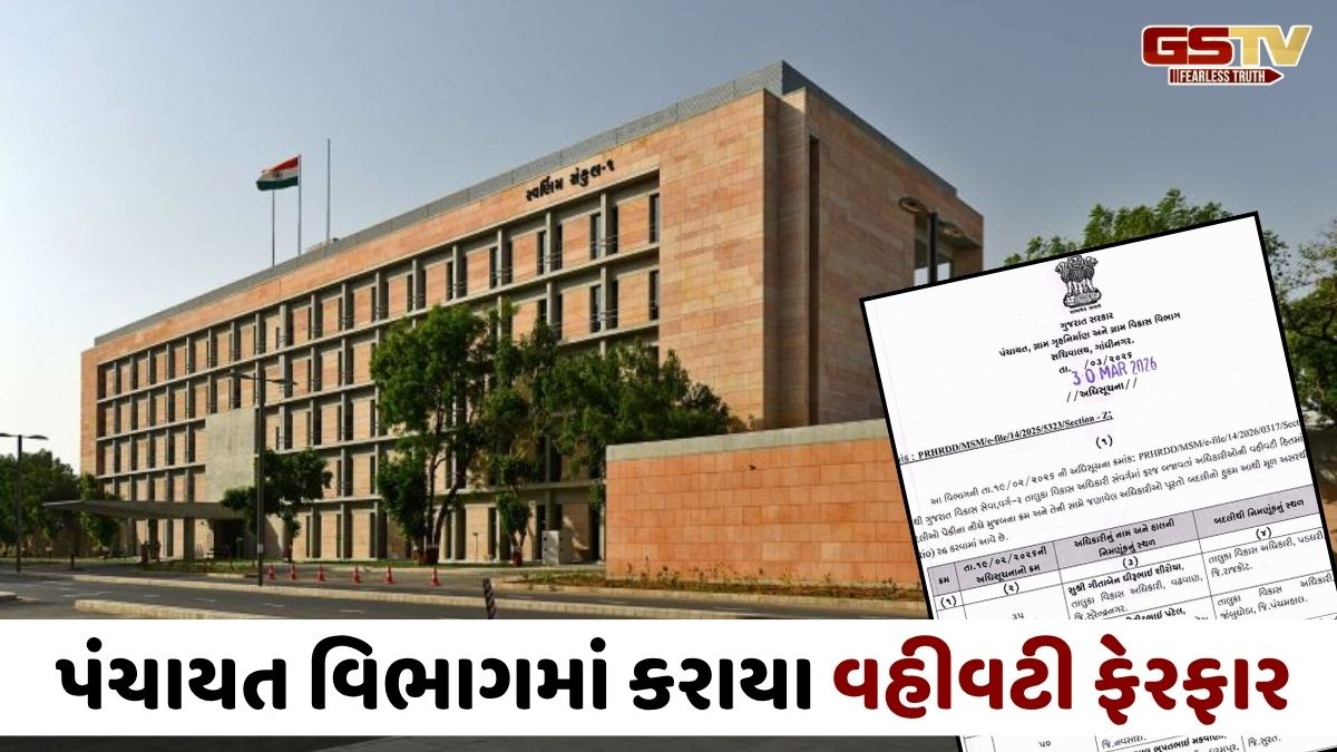 Gandhinagar news: પંચાયત વિભાગમાં વર્ગ-3ના 118 કર્મીઓને TDO તરીકે બઢતી, વર્ગ-2ના અધિકારીઓની આંતરિક બદલી કરાયા આદેશ