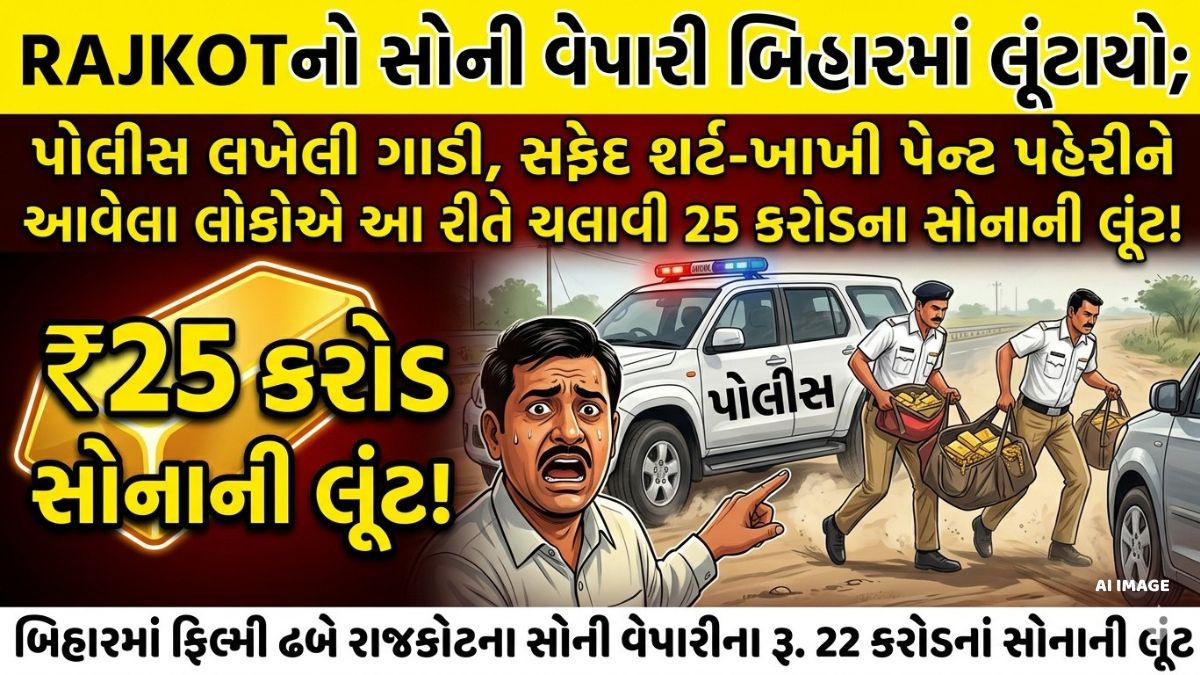 VIDEO: Rajkotનો સોની વેપારી બિહારમાં લૂંટાયો; પોલીસ લખેલી ગાડી, સફેદ શર્ટ-ખાખી પેન્ટ પહેરીને આવેલા લોકોએ આ રીતે ચલાવી 25 કરોડના સોનાની લૂંટ!