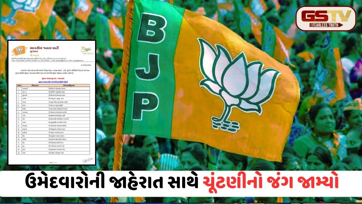 ભાજપનું 'મિશન 2026': વડોદરા, રાજકોટ અને વાપી સહિતના જિલ્લાઓ માટે ઉમેદવારોની યાદી જાહેર, નવા ચહેરાઓને મળી તક