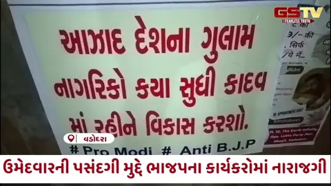 VIDEO: Vadodara / ભાજપના ગઢમાં આંતરિક વિખવાદ; ઉમેદવારની પસંદગી મુદ્દે પાયાના કાર્યકરોમાં ભારે નારાજગી