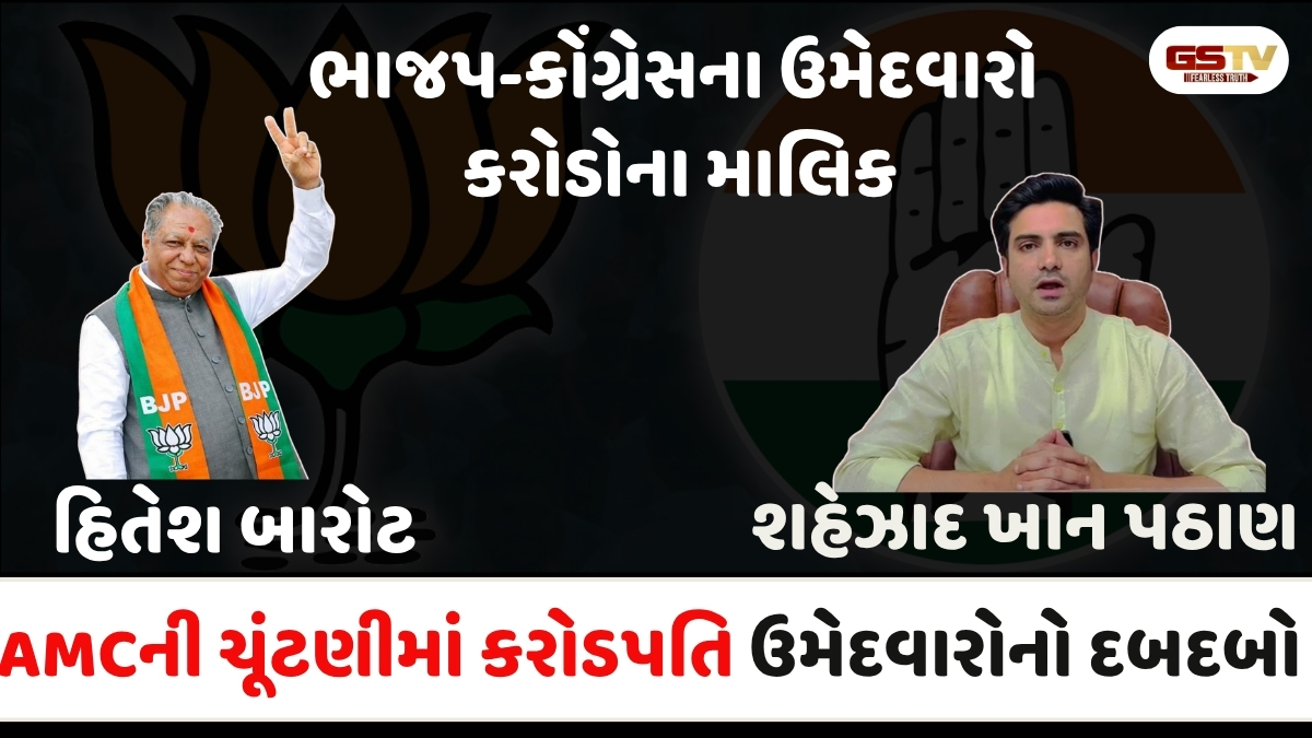 Ahmedabad news: થલતેજ ભાજપ ઉમેદવાર હિતેશ બારોટ 109 કરોડના આસામી, શહેજાદ ખાન 3 દુકાનના માલિક