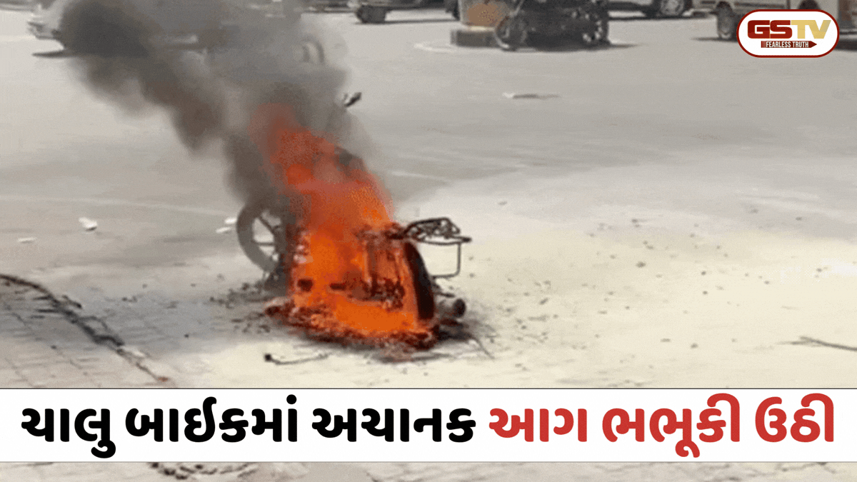 Ahmedabad: આનંદનગર રોડ પર ચાલુ બાઇકમાં અચાનક આગ ભભૂકી, બાઇક ચાલકનો આબાદ બચાવ