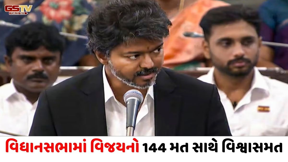 VIDEO : વિધાનસભામાં પણ વિજયનો 'સુપરસ્ટાર' અંદાજ: 144 મતો સાથે બહુમતી સરકાર, DMKનો વોકઆઉટ