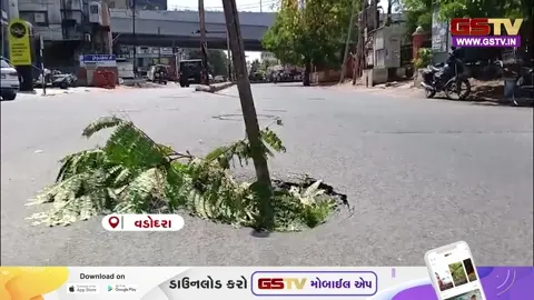 VIDEO : Vadodara કલેક્ટર કચેરી બહાર જ ભરઉનાળે મસમોટો ભૂવો, પાલિકાની પ્રી-મોન્સૂન કામગીરીની ખૂલી પોલ