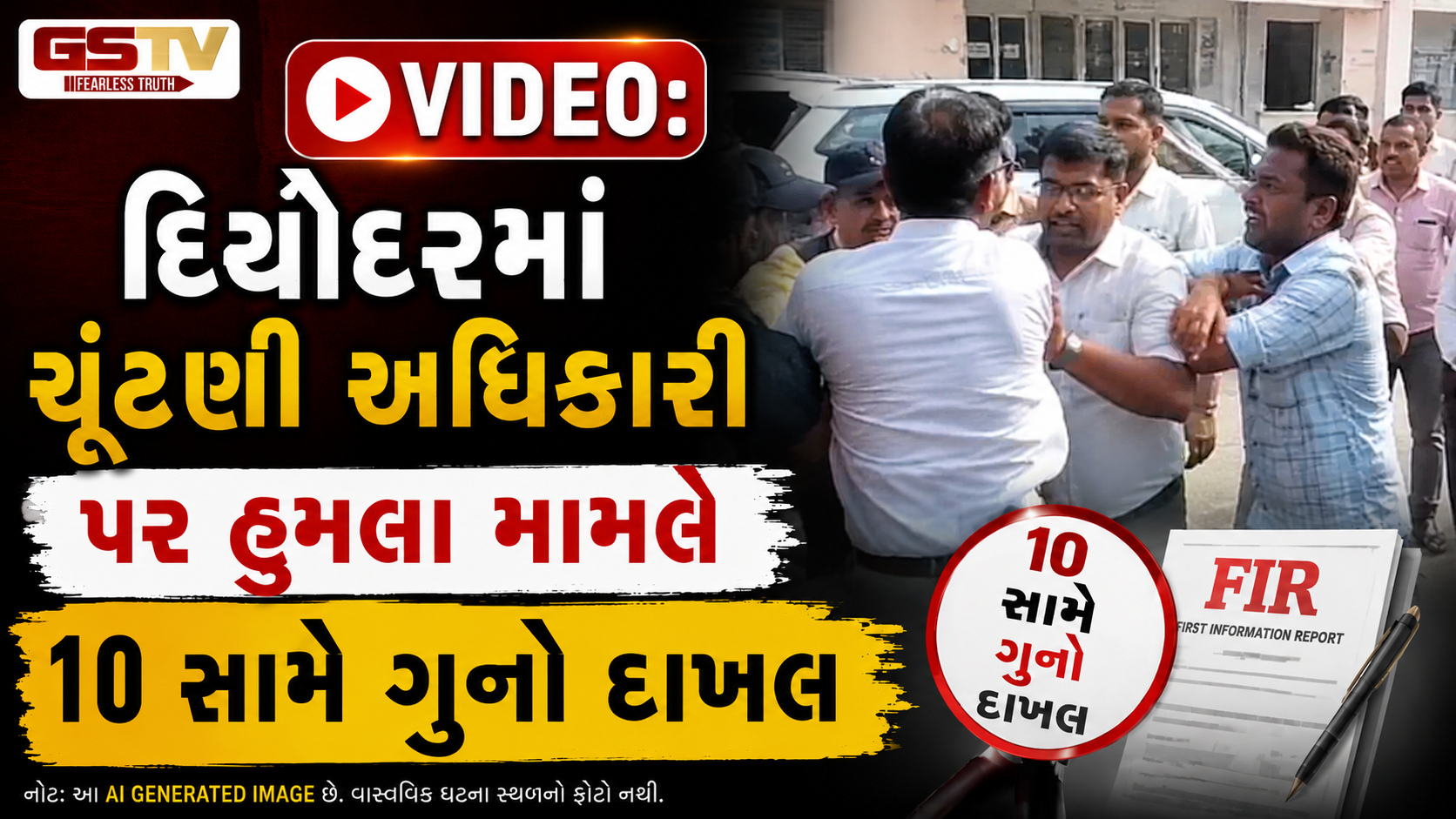 VIDEO: દિયોદરમાં ચૂંટણી અધિકારી પર હુમલા મામલે 10 સામે ગુનો દાખલ