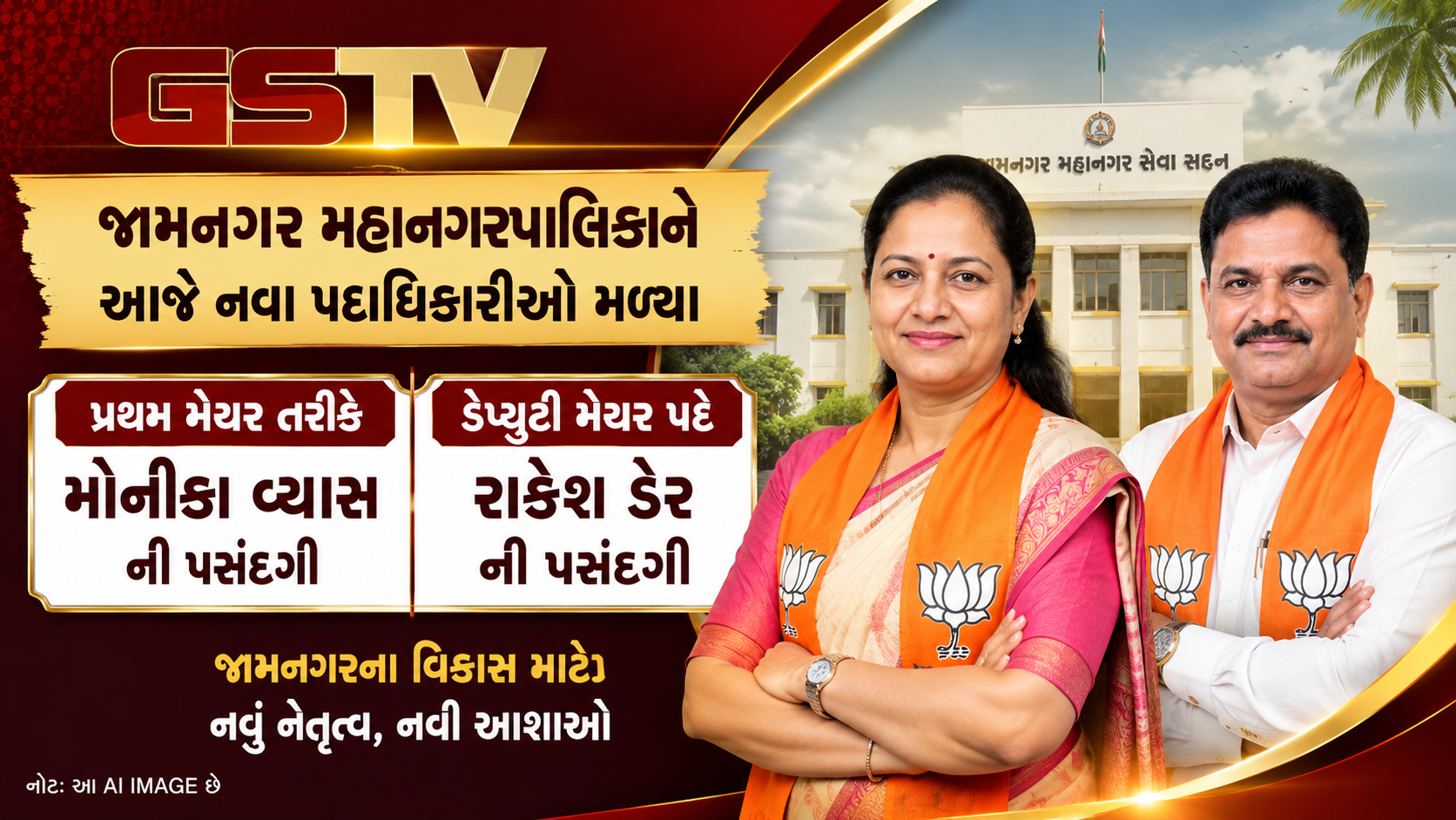 VIDEO : જામનગરના નવા સુકાનીઓ જાહેર, પ્રથમ મેયર તરીકે મોનીકા વ્યાસની વરણી થતાં કાર્યકરોમાં ખુશીનો માહોલ