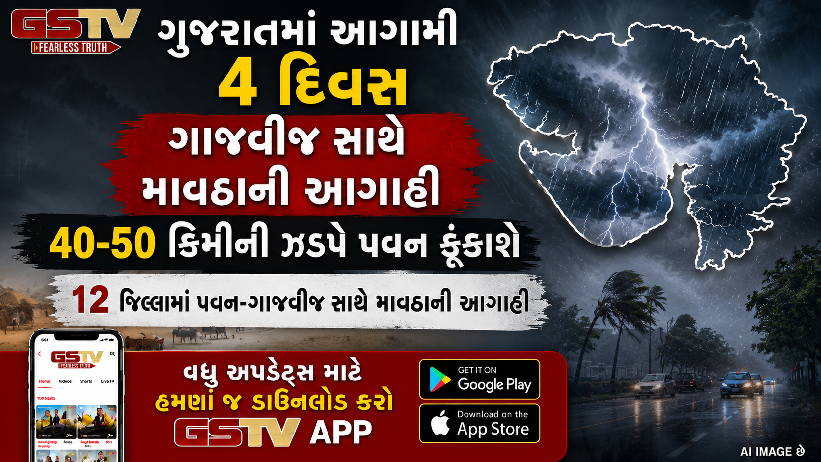 ગુજરાતમાં આગામી 4 દિવસ વાવાઝોડા સાથે વરસાદની શક્યતા!, હવામાન વિભાગનું મોટું એલર્ટ