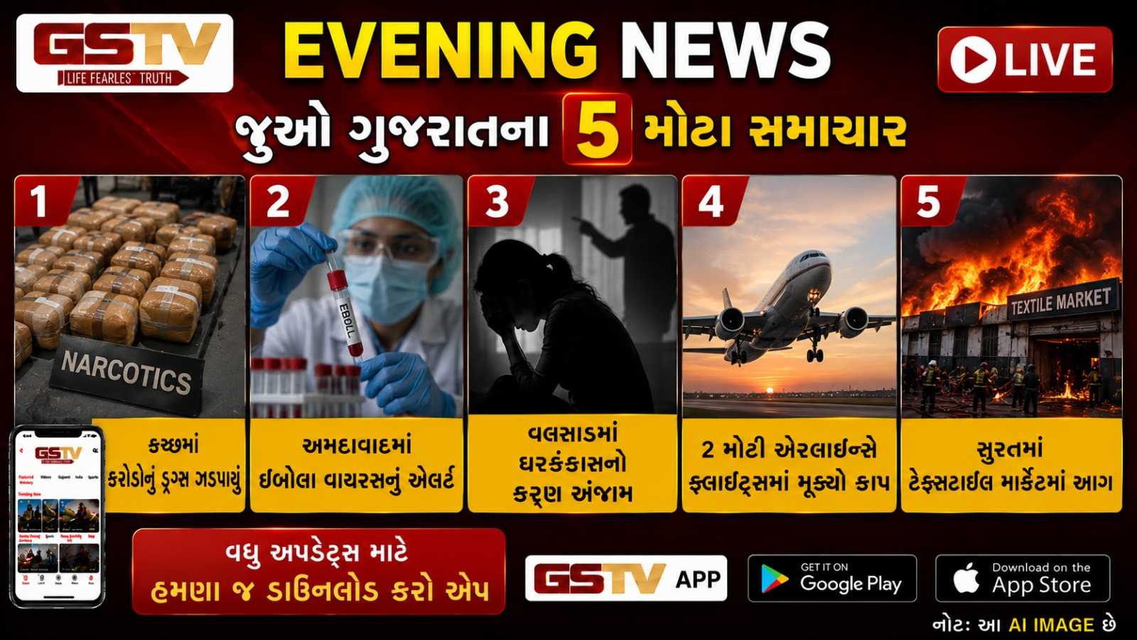 Evening bulletin: Gujaratના મહત્વના સમાચાર / અમદાવાદમાં ઇબોલા વાઇરસનું એલર્ટ, તથ્ય પટેલને મળ્યા જામીન