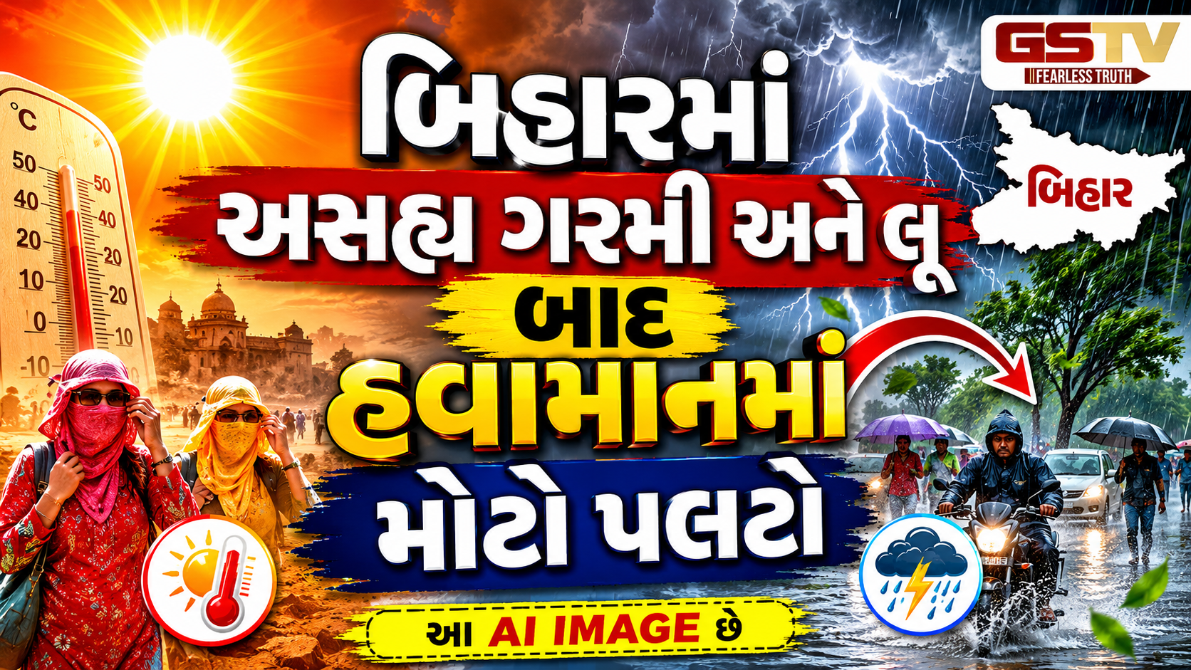 VIDEO: બિહારમાં અસહ્ય ગરમી અને લૂ બાદ હવામાનમાં મોટો પલટો