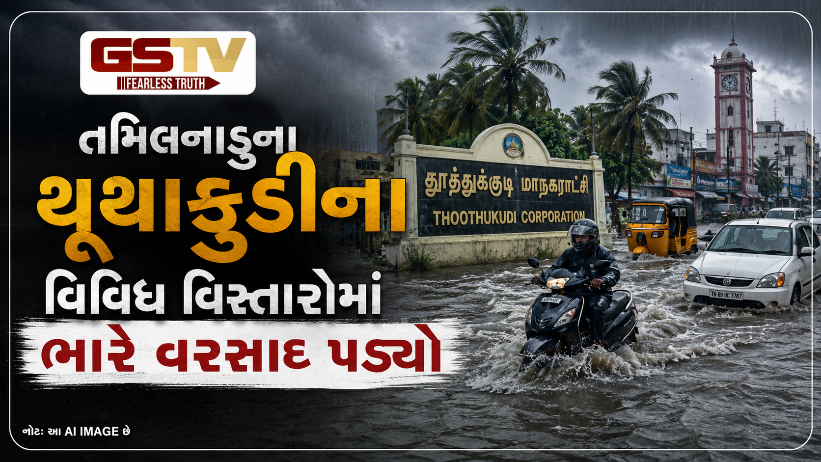 VIDEO: તમિલનાડુના થૂથુકુડીના વિવિધ વિસ્તારોમાં ભારે વરસાદ પડ્યો