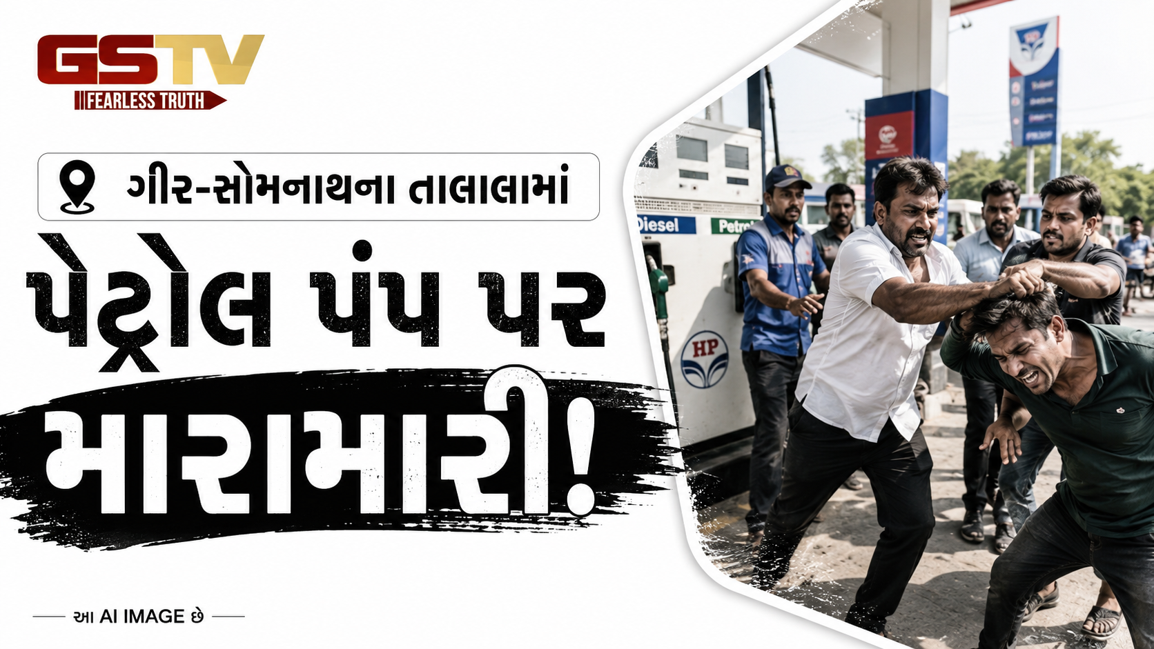 VIDEO: ગીર-સોમનાથના તાલાલામાં પેટ્રોલ પંપ પર મારામારી