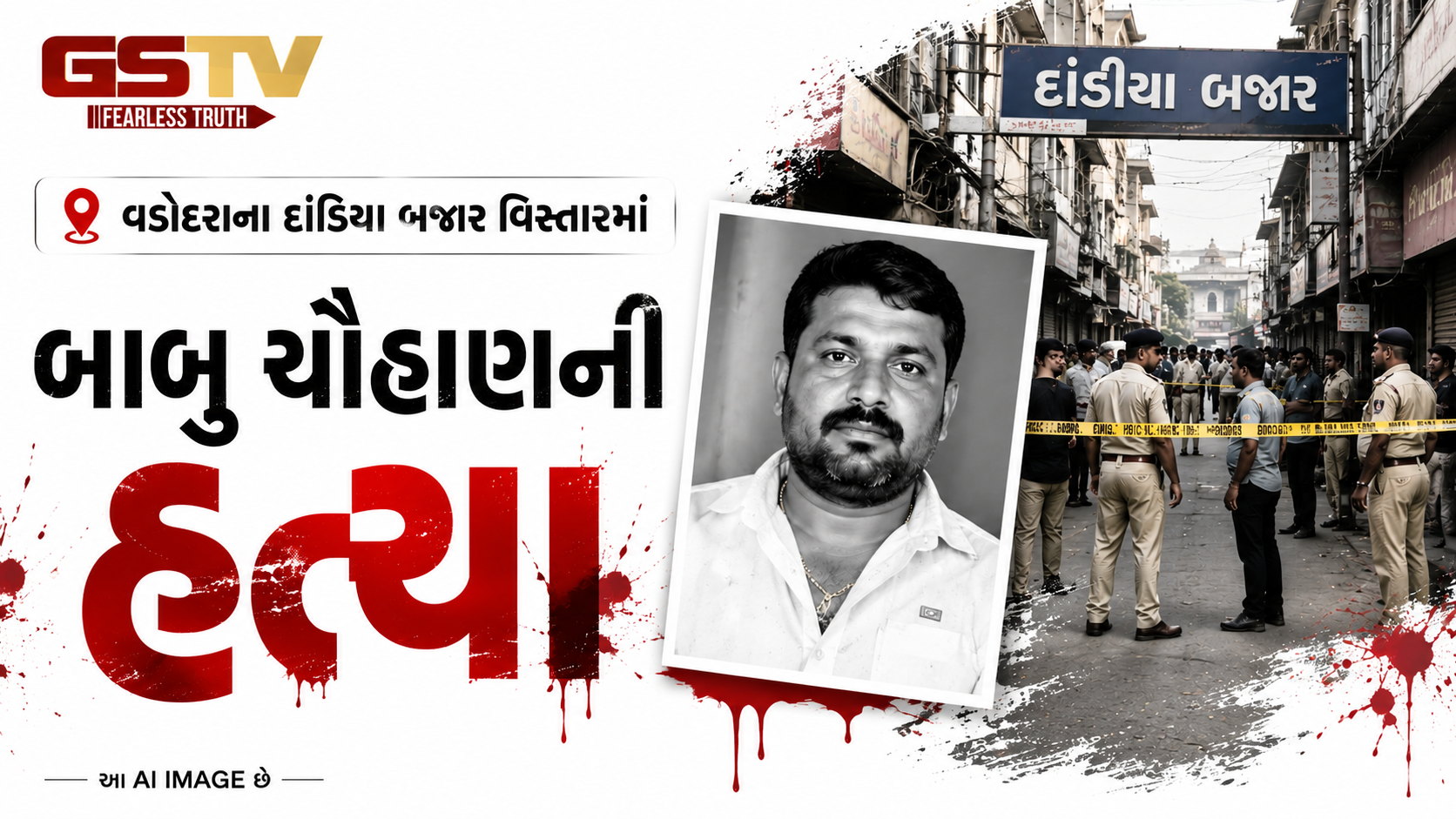 VIDEO:વડોદરાના દાંડિયા બજાર વિસ્તારમાં બાબુ ચૌહાણની હત્યા 