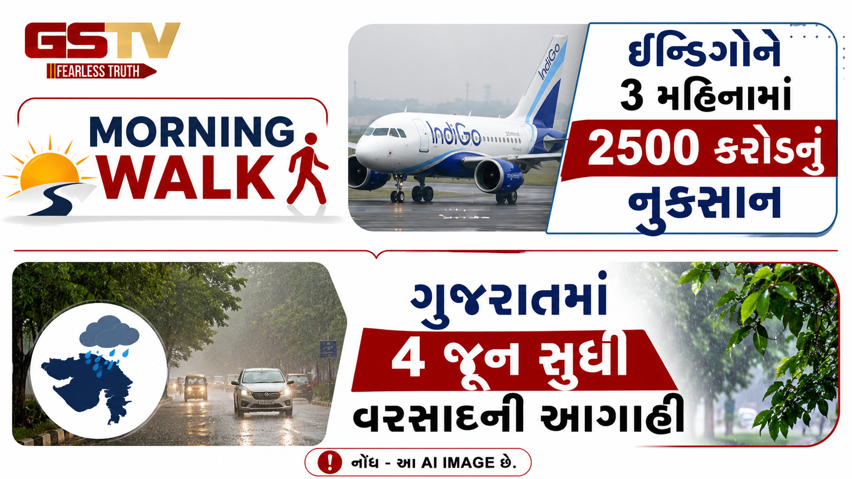 MORNING WALK: ઈન્ડિગોને 3 મહિનામાં 2500 કરોડનું નુકસાન, ગુજરાતમાં 4 જૂન સુધી વરસાદની આગાહી