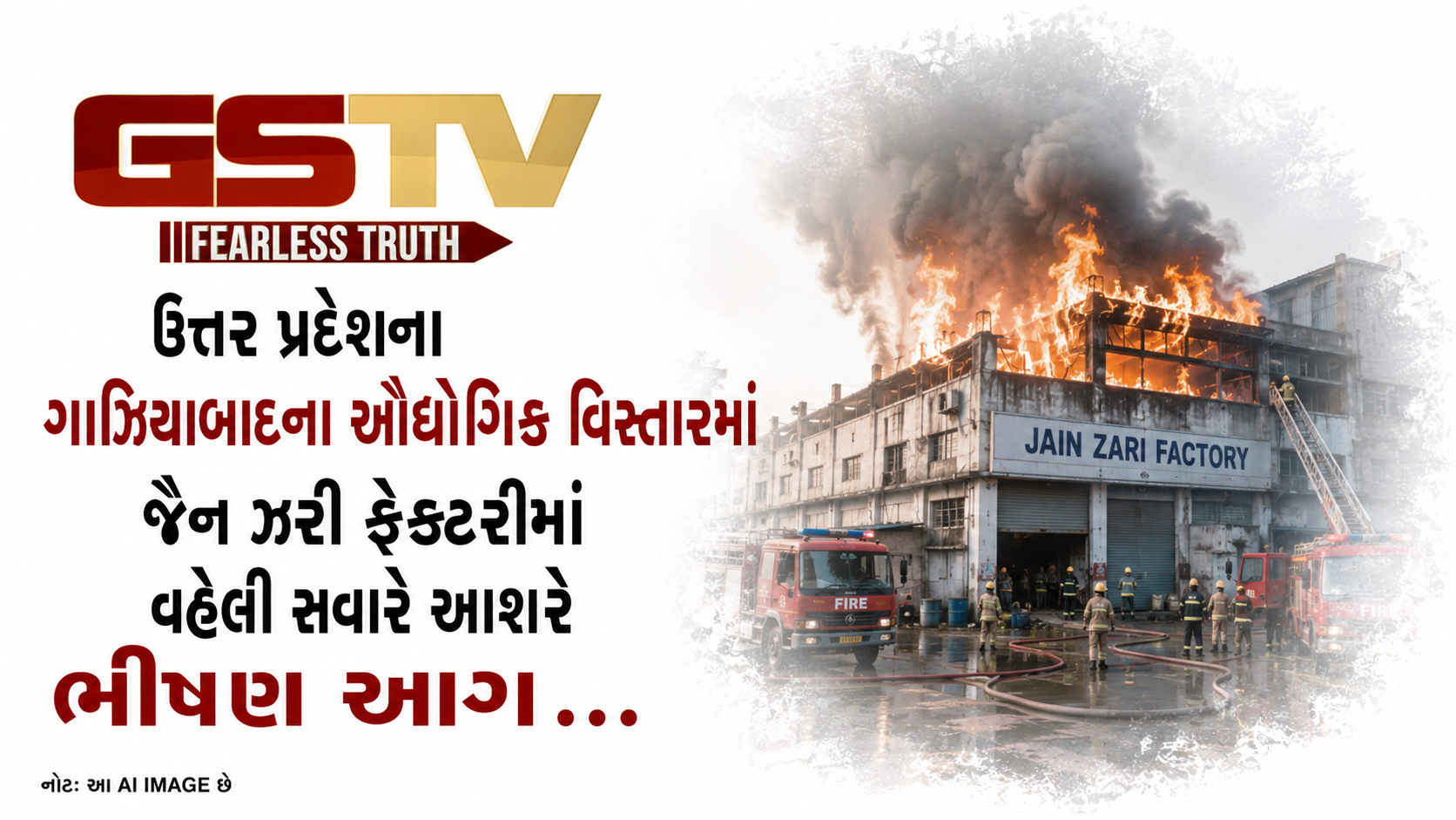 VIDEO: ઉત્તર પ્રદેશના ગાઝિયાબાદના ઔદ્યોગિક વિસ્તારમાં જૈન ઝરી ફેક્ટરીમાં વહેલી સવારે આશરે ભીષણ આગ...