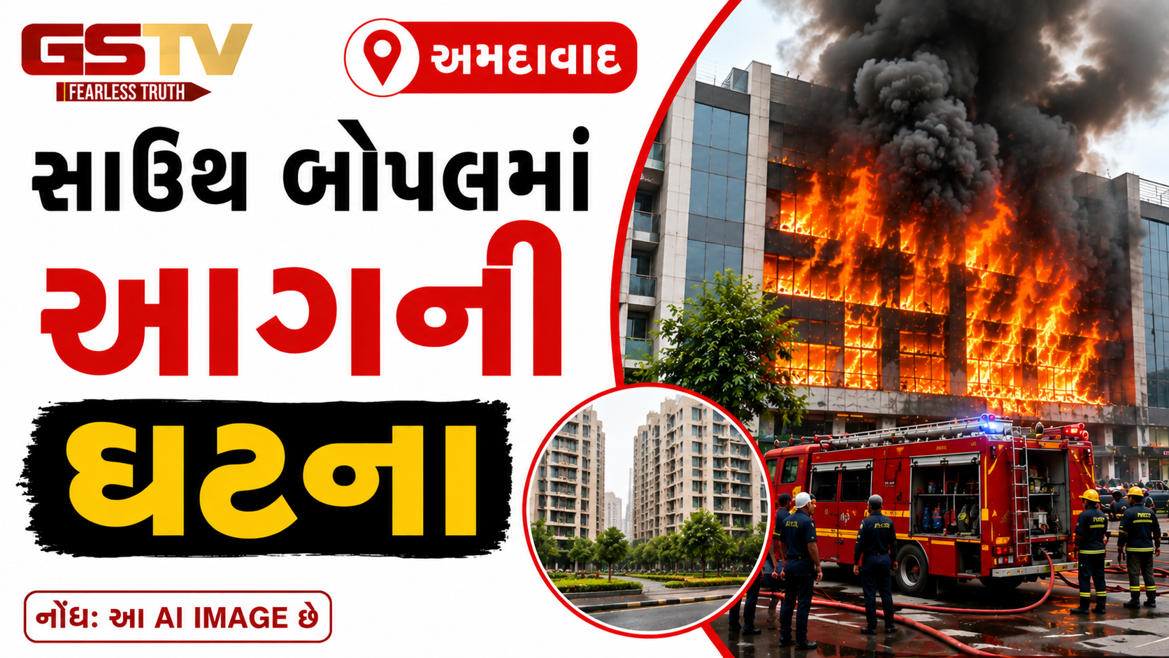 VIDEO: અમદાવાદના સાઉથ બોપલમાં આગની ઘટના