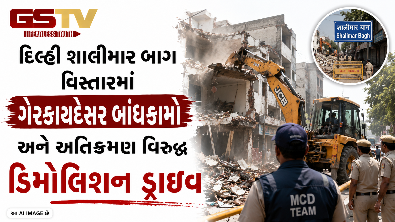VIDEO: દિલ્હી શાલીમાર બાગ વિસ્તારમાં ગેરકાયદેસર બાંધકામો અને અતિક્રમણ વિરુદ્ધ ડિમોલિશન ડ્રાઈવ 