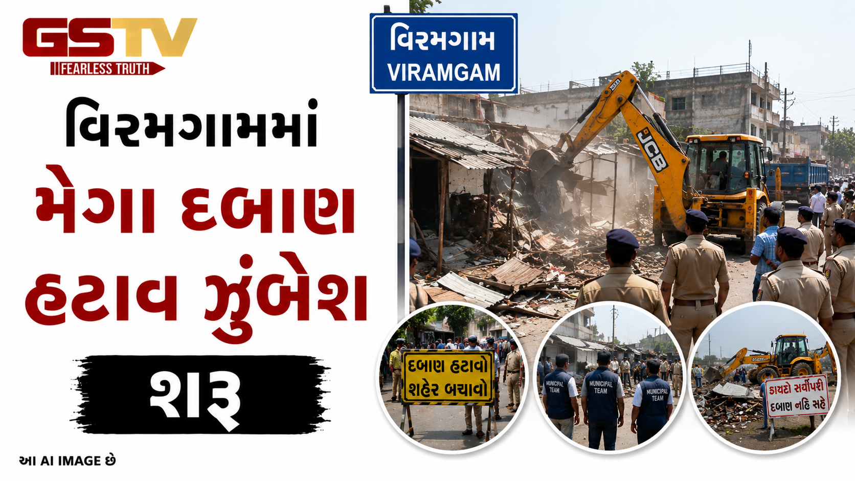 VIDEO: વિરમગામમાં મેગા દબાણ હટાવ ઝુંબેશ શરૂ