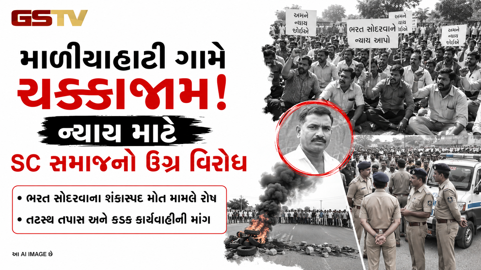 VIDEO: ભરત સોદરવાના શંકાસ્પદ મોત મામલે ચક્કાજામ, ન્યાયની માંગ સાથે રસ્તા પર ઉતર્યા અનુસૂચિત જાતિ સમાજના લોકો