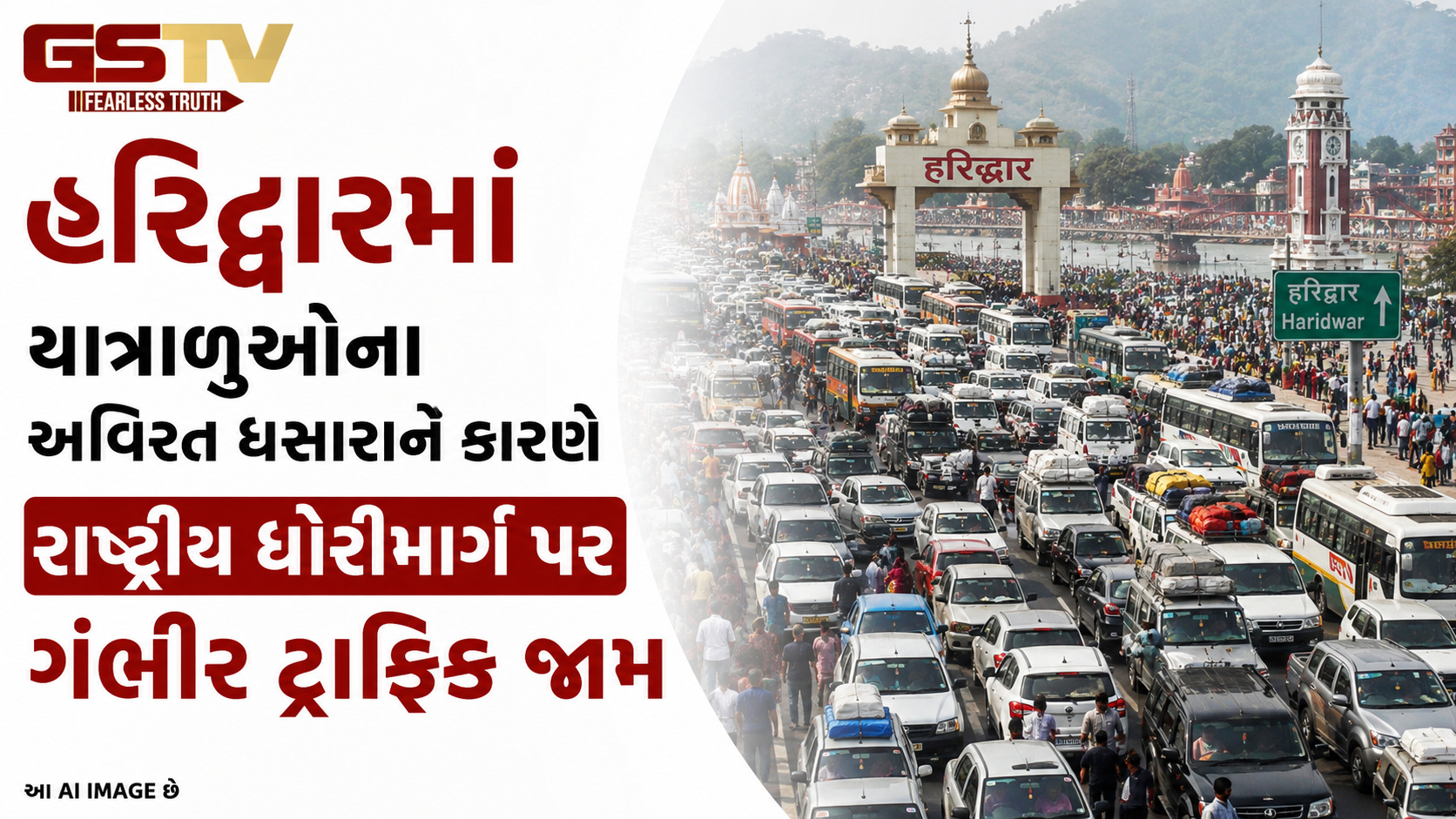 VIDEO:    હરિદ્વારમાં યાત્રાળુઓના અવિરત ધસારાને કારણે રાષ્ટ્રીય ધોરીમાર્ગ પર ગંભીર ટ્રાફિક જામ