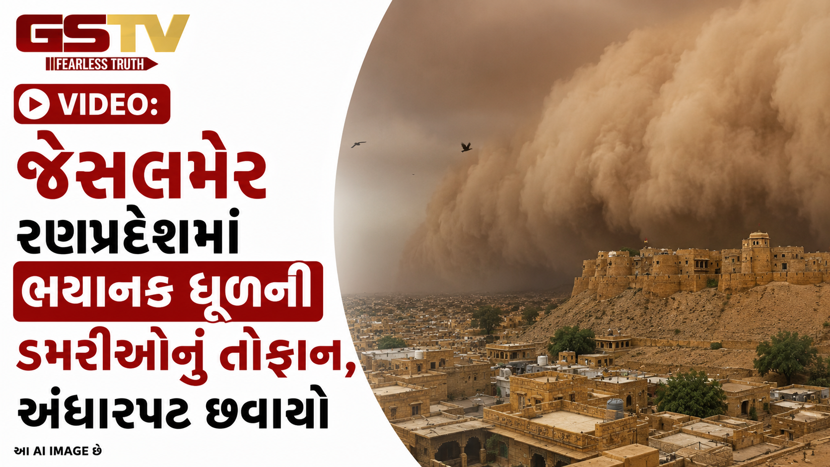 VIDEO:    જેસલમેર રણપ્રદેશમાં ભયાનક ધૂળની ડમરીઓનું તોફાન,અંધારપટ છવાયો