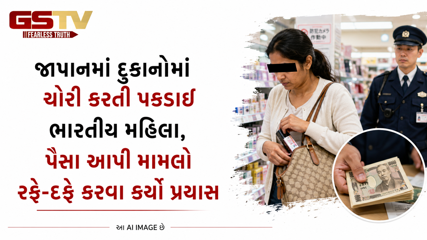 જાપાન ફરવા ગયેલી મહિલા દુકાનમાંથી ચોરી કરતા રંગે હાથ ઝડપાઈ,  પોલીસને પૈસા આપવાનો પ્રયાસ