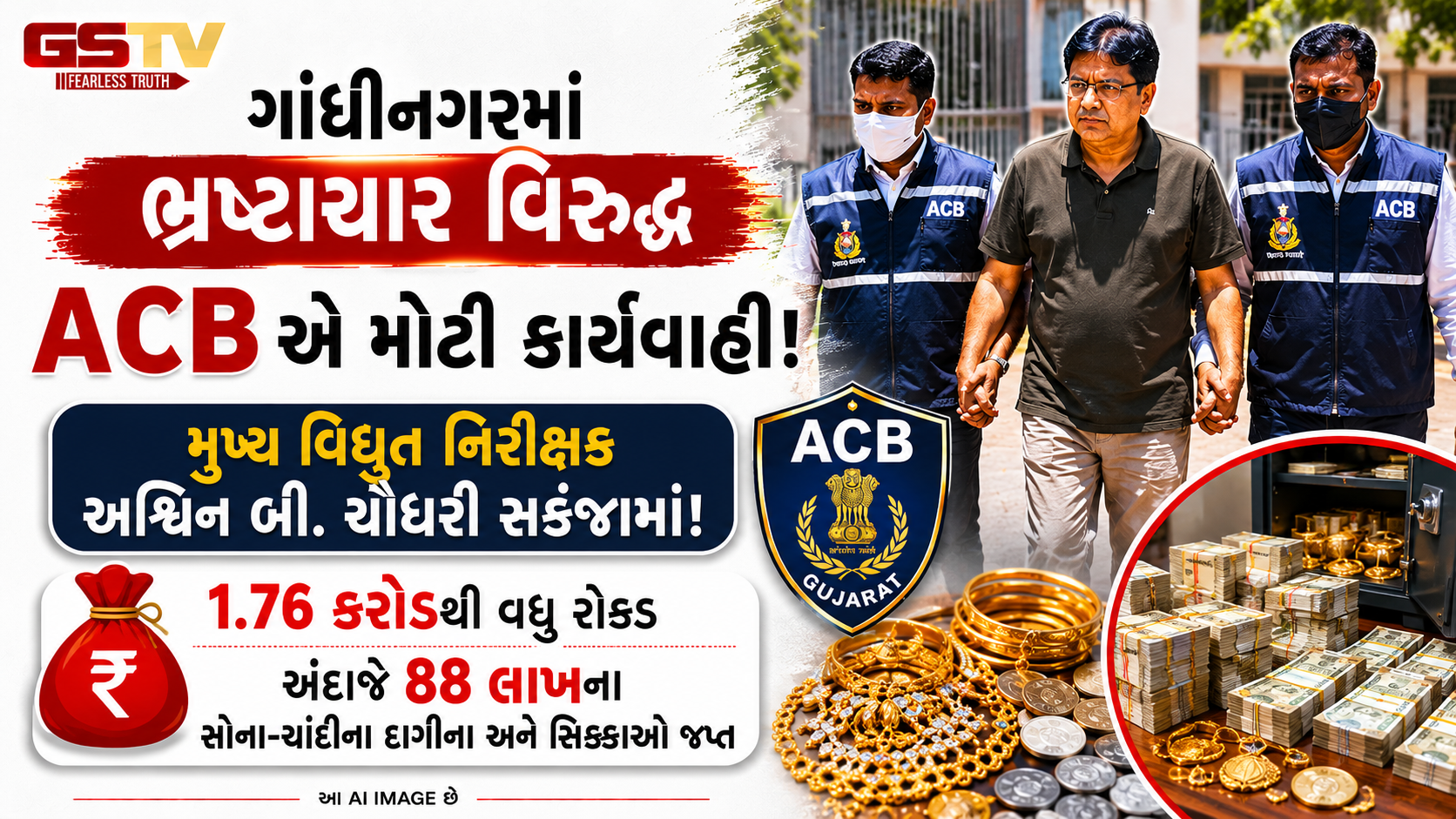 VIDEO : ગાંધીનગર-સુરતમાં ACBનું સર્ચ ઓપરેશન, ઉદ્યોગ ભવનના ભ્રષ્ટાચારી અધિકારીની 2.64 કરોડની બેનામી સંપત્તિ ઝડપાઈ